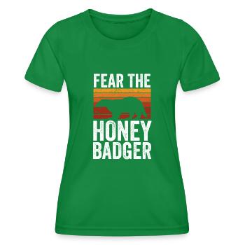 Retro Fürchtet Den Honigdachs - Frauen Funktions-T-Shirt - Kelly Green - Vorne - AI Model Female 172 dark (172cm)