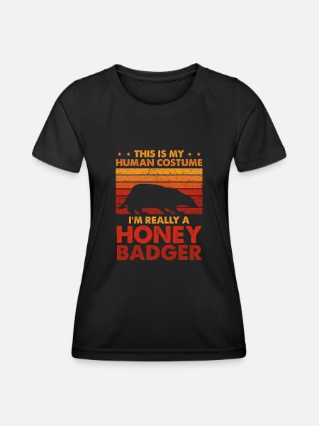 Honey Badger Costume Retro - Women's Functional T-Shirt - black