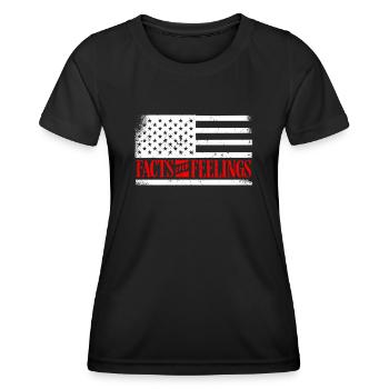Drapeau américain, faits sur les sentiments - T-shirt sport Femme - noir - Devant - AI Model Female 172 light (172cm)