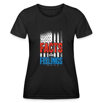 Drapeau américain, faits sur les sentiments - T-shirt sport Femme - noir - Devant - AI Model Female 172 light (172cm)