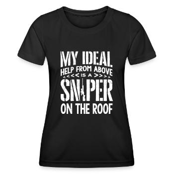 Hilfe Von Oben Ist Ein Scharfschütze - Frauen Funktions-T-Shirt - Schwarz - Vorne - AI Model Female 172 light (172cm)