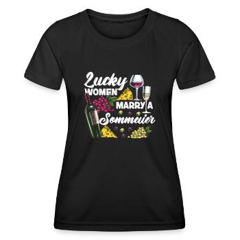 Sommelier Wine Drinking Tasting - Women's Functional T-Shirt - black - Front - AI Model Female 172 light (172cm)