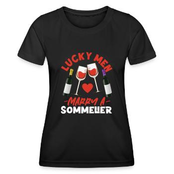 Sommelier Wine Drinking Tasting - Women's Functional T-Shirt - black - Front - AI Model Female 172 light (172cm)