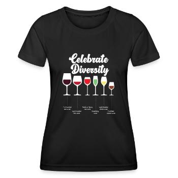 Dégustation de vin de sommelier - T-shirt sport Femme - noir - Devant - AI Model Female 172 light (172cm)