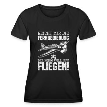 Modellbau Modellflug Pilot - Frauen Funktions-T-Shirt - Schwarz - Vorne - AI Model Female 172 light (172cm)