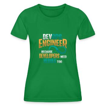 Sys-Admin Developer Devops Engineer - Women's Functional T-Shirt - kelly green - Front - AI Model Female 172 dark (172cm)