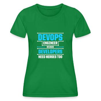 Sys-Admin Developer Devops Engineer - Women's Functional T-Shirt - kelly green - Front - AI Model Female 172 dark (172cm)