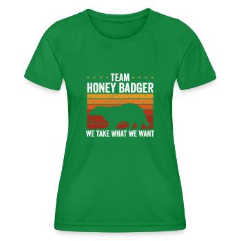 Team Honigdachs Retro - Frauen Funktions-T-Shirt - Kelly Green - Vorne - AI Model Female 172 dark (172cm)