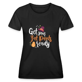 Préparez votre pantalon gras - T-shirt sport Femme - noir - Devant - AI Model Female 172 light (172cm)