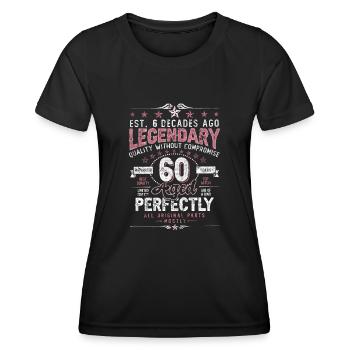 Vintage 60 Aged Perfectly Women on their 60th Birthday - Women's Functional T-Shirt - black - Front - AI Model Female 172 light (172cm)