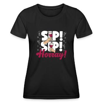 Dégustation de vin de sommelier - T-shirt sport Femme - noir - Devant - AI Model Female 172 light (172cm)