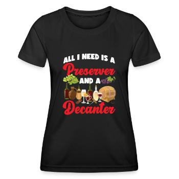 Dégustation de vin de sommelier - T-shirt sport Femme - noir - Devant - AI Model Female 172 light (172cm)
