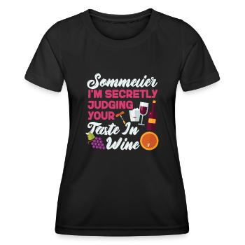 Sommelier Wine Drinking Tasting - Frauen Funktions-T-Shirt - Schwarz - Vorne - AI Model Female 172 light (172cm)