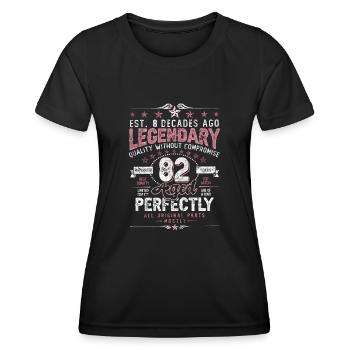 Vintage 82 Aged Perfectly Women on 82nd Birthday - Women's Functional T-Shirt - black - Front - AI Model Female 172 light (172cm)