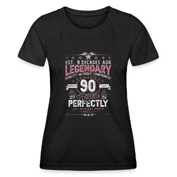 Vintage 90 Aged Perfectly Women on their 90th Birthday - Women's Functional T-Shirt - black - Front - AI Model Female 172 light (172cm)