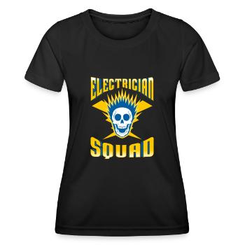 Elektriker Squad Elektroniker Spannung - Frauen Funktions-T-Shirt - Schwarz - Vorne - AI Model Female 172 light (172cm)