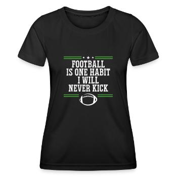 Ich Werde Niemals Den Fußball Treten - Frauen Funktions-T-Shirt - Schwarz - Vorne - AI Model Female 172 light (172cm)