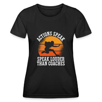 Talk loud retro as a trainer - Women's Functional T-Shirt - black - Front - AI Model Female 172 light (172cm)
