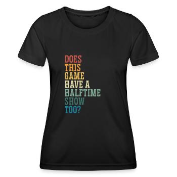 This game has a show color - Women's Functional T-Shirt - black - Front - AI Model Female 172 light (172cm)