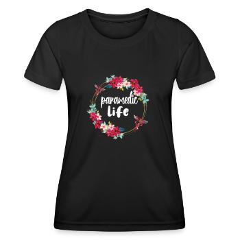Ambulancier paramédical Secouriste paramédical - T-shirt sport Femme - noir - Devant - AI Model Female 172 light (172cm)