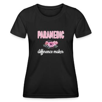 Notfallsanitäter Paramedic Rettungskraft Sanitäter - Frauen Funktions-T-Shirt - Schwarz - Vorne - AI Model Female 172 light (172cm)