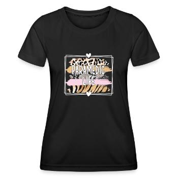 Notfallsanitäter Paramedic Rettungssanitäter - Frauen Funktions-T-Shirt - Schwarz - Vorne - AI Model Female 172 light (172cm)