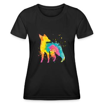 Fuchs Kunst Jäger Fuchsjagd Jagd - Frauen Funktions-T-Shirt - Schwarz - Vorne - AI Model Female 172 light (172cm)