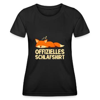 Offizielles Fuchs Schlafshirt Schlaf - Frauen Funktions-T-Shirt - Schwarz - Vorne - AI Model Female 172 light (172cm)