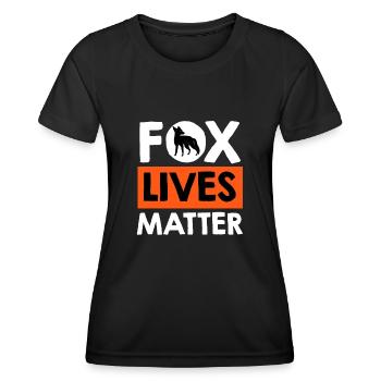 Fox lives Matter Fuchsleben sind wichtig - Frauen Funktions-T-Shirt - Schwarz - Vorne - AI Model Female 172 light (172cm)