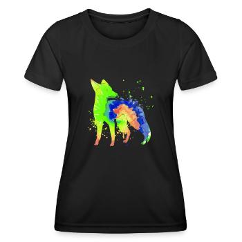 Fuchs Kunst Jäger Fuchsjagd Jagd - Frauen Funktions-T-Shirt - Schwarz - Vorne - AI Model Female 172 light (172cm)
