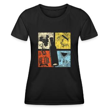 Sommelier Wine Drinking Tasting - Frauen Funktions-T-Shirt - Schwarz - Vorne - AI Model Female 172 light (172cm)