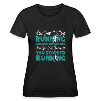 Running Runner Half Marathon - Women's Functional T-Shirt - black - Front - AI Model Female 172 light (172cm)