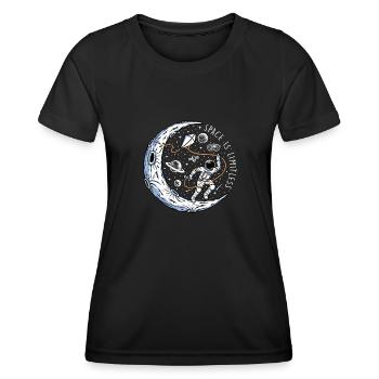 L’espace est illimité - Astronaute dans l’espace - T-shirt sport Femme - noir - Devant - AI Model Female 172 light (172cm)