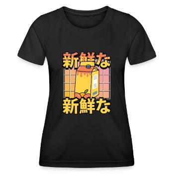 Sweet Kawaii Orange Juice - Women's Functional T-Shirt - black - Front - AI Model Female 172 light (172cm)