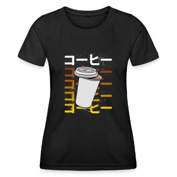 Süßer Kawaii Frischer Kaffee - Frauen Funktions-T-Shirt - Schwarz - Vorne - AI Model Female 172 light (172cm)