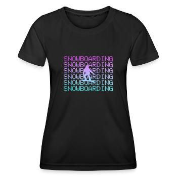 Snowboarden - Frauen Funktions-T-Shirt - Schwarz - Vorne - AI Model Female 172 light (172cm)