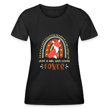 Juste une fille qui aime Foxes Rainbow Kids - T-shirt sport Femme - noir - Devant - AI Model Female 172 light (172cm)