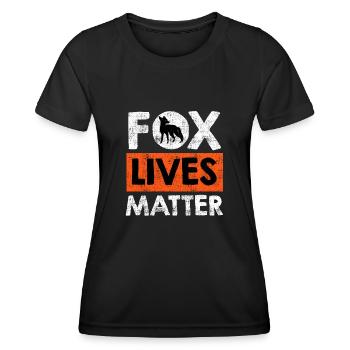 Fox lives Matter Fuchsleben sind wichtig - Frauen Funktions-T-Shirt - Schwarz - Vorne - AI Model Female 172 light (172cm)