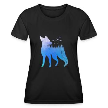 Fuchs Walddesign Fuchsjäger Jagd - Frauen Funktions-T-Shirt - Schwarz - Vorne - AI Model Female 172 light (172cm)