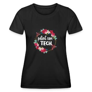 Technicien en soins aux patients Soins aux patients PCT - T-shirt sport Femme - noir - Devant - AI Model Female 172 light (172cm)