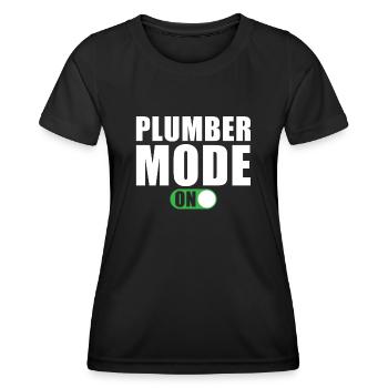 Mode plomberie activé - T-shirt sport Femme - noir - Devant - AI Model Female 172 light (172cm)