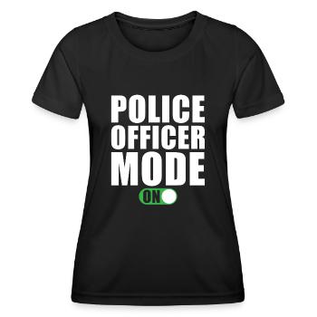 Mode Policier Un policier - T-shirt sport Femme - noir - Devant - AI Model Female 172 light (172cm)