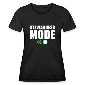 Stewardess Modus Ein - Frauen Funktions-T-Shirt - Schwarz - Vorne - AI Model Female 172 light (172cm)
