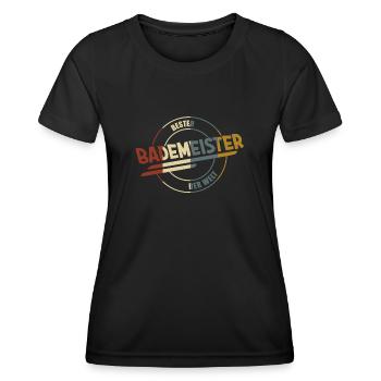 Bademeister Rettungsschwimmer Schwimmmeister - Frauen Funktions-T-Shirt - Schwarz - Vorne - AI Model Female 172 light (172cm)