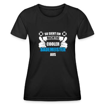 Bademeister Rettungsschwimmer Schwimmmeister - Frauen Funktions-T-Shirt - Schwarz - Vorne - AI Model Female 172 light (172cm)