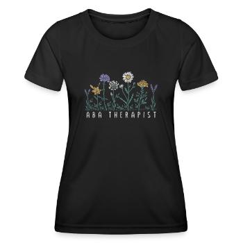 Thérapeute floral - T-shirt sport Femme - noir - Devant - AI Model Female 172 light (172cm)
