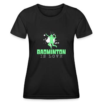 Badminton - Frauen Funktions-T-Shirt - Schwarz - Vorne - AI Model Female 172 light (172cm)