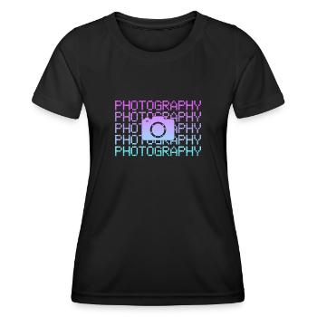 Fotografie - Frauen Funktions-T-Shirt - Schwarz - Vorne - AI Model Female 172 light (172cm)