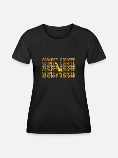 Giraffe - Frauen Funktions-T-Shirt - Schwarz