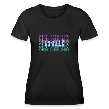Schach - Frauen Funktions-T-Shirt - Schwarz - Vorne - AI Model Female 172 light (172cm)